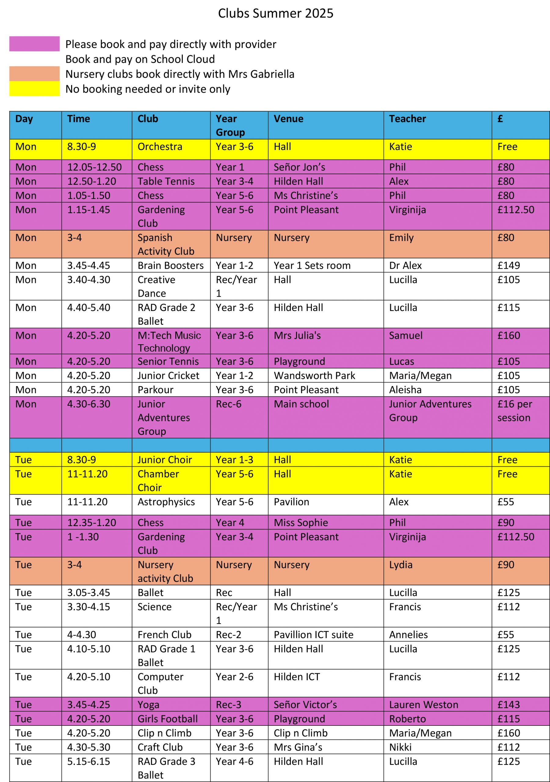 Clubs Summer 2025-1